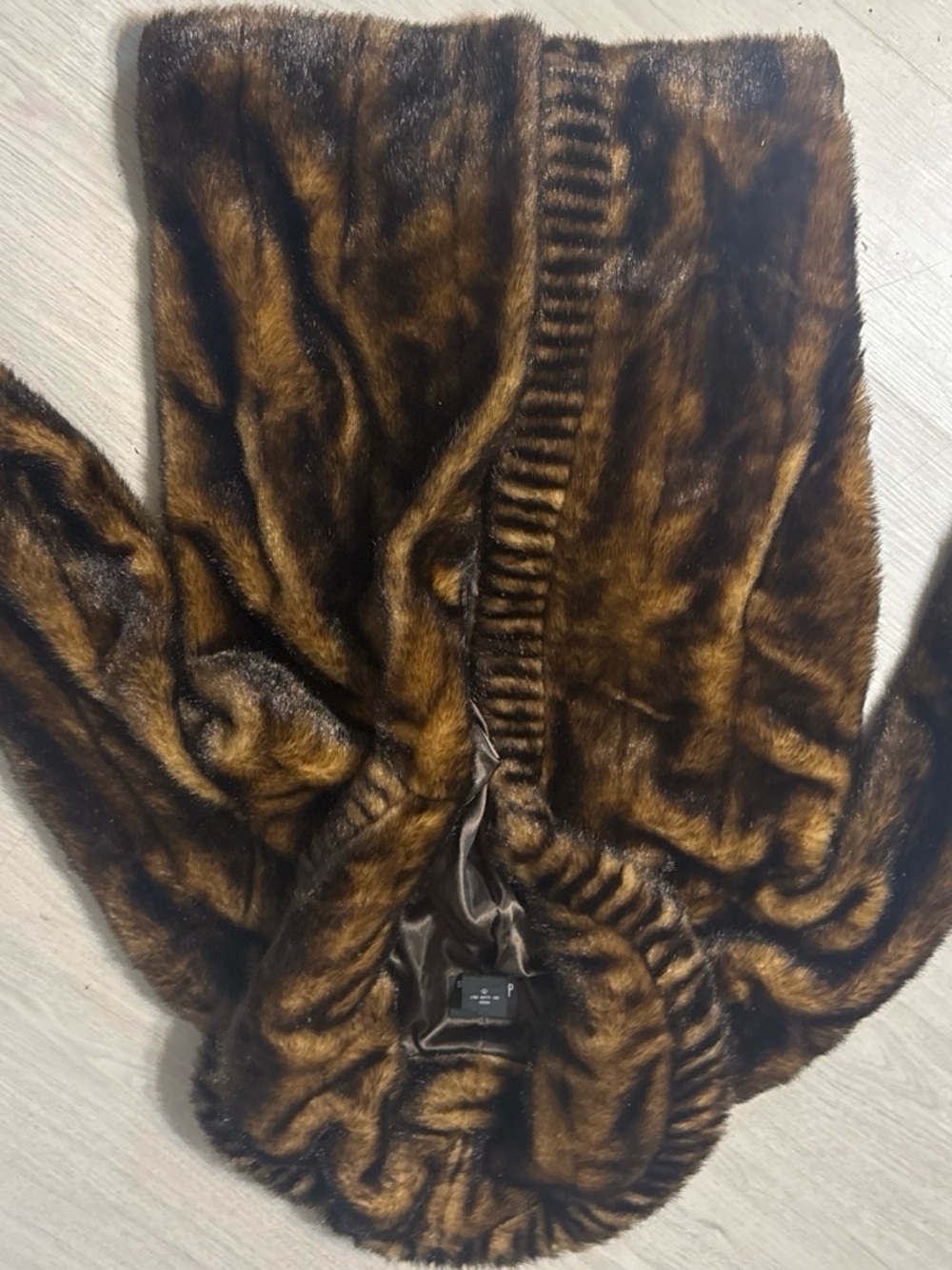 dennis basso Brown Faux Fur Hooded Jacket